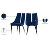Sleek Velvet Upholstered Dining Chair (Set of 2), Navy