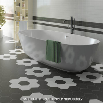 Hexatile Matte Nero Porcelain Floor and Wall Tile