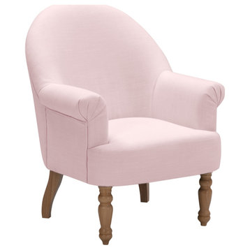 Rustic Manor Ronaldo Accent Chair Upholstered, Linen, Pink