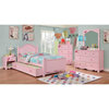 Pemberly Row Transitional Wood Kids Twin Bed with Trundle in Pink