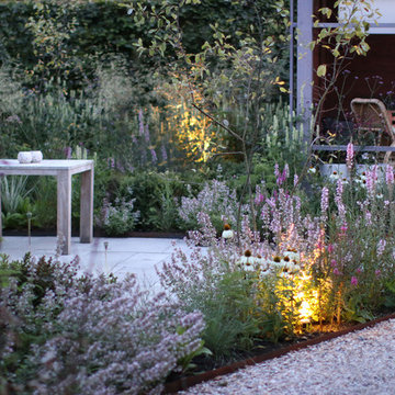 Romantic garden with veranda