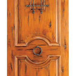 Prehung, Knotty Alder Round Top Front Door, Speakeasy Door Knob - Front Doors