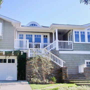Front Entry Porch with Stacked Stone Stairs