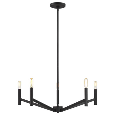 Vector 5-Light Contemporary Chandelier in Midnight Black