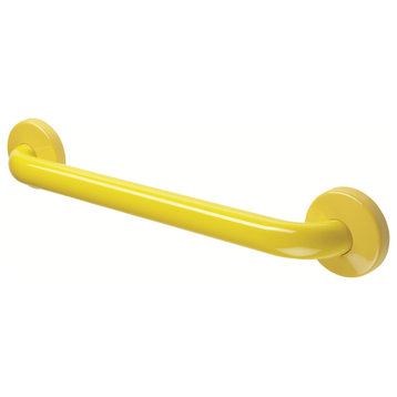 24 Inch Grab Bar With Safety Grip, Wall Mount Coated Grab Bar, Yellow