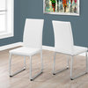Dining Chair, Set Of 2, Side, Upholstered, Kitchen, Pu Leather Look, White