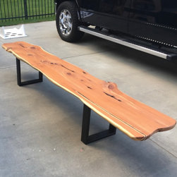 Simple Long aromatic Cedar bench - Clear Coat Beauftiful grain. - Upholstered Benches