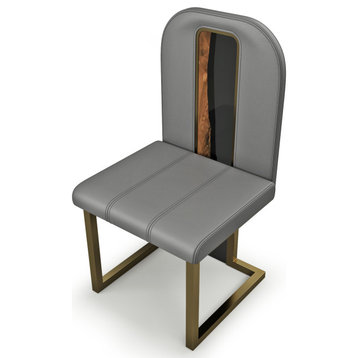 Atrani Dining Chair, Gray Top and Bronze Base, 1 Piece