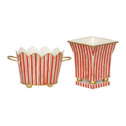 Red & Green Cachepots - Area Rugs