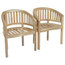 vidaXL Teak Banana Chairs, Set of 2