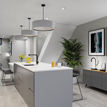 Design Project of the Living Room and Teenage Girl Room in a House