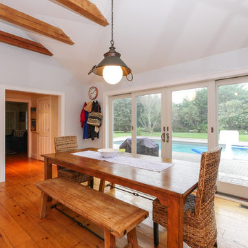Dining Room - Four Panel Sliding Door in Magnificent Suffolk County Home