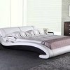 Greatime B2001 Modern Platform Bed, Queen, Black and White