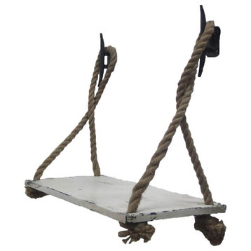 Wooden Shelf With Rope and Cleats