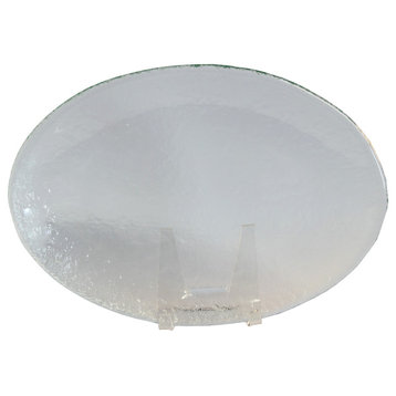 Textured Oval Glass Platter