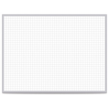 Ghent's Vinyl 4' x 6' Whiteboard with 1" x 1" Grid in Gray