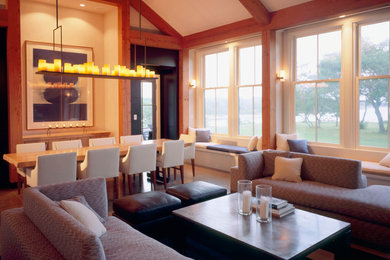 Inspiration for a modern living room remodel in Boston