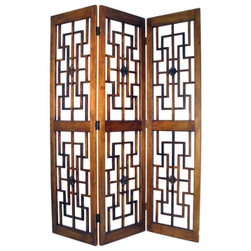 Wayborn Red Chamber Room Divider in Brown