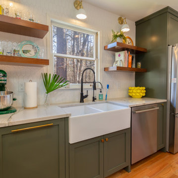 A new kitchen with bold colors and sleek lines