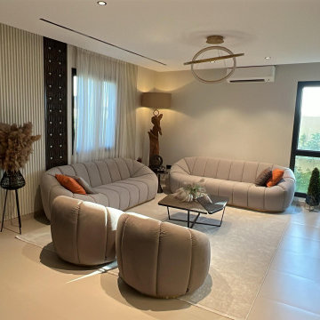 Curved Sofa Casual Living Room | Youth-Oriented Minimalist Leisure Space