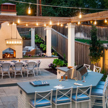 Porch fireplace/tv