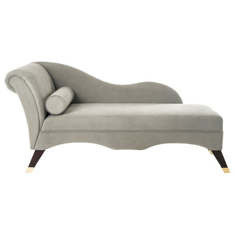 Safavieh Caiden Velvet Chaise, Gray