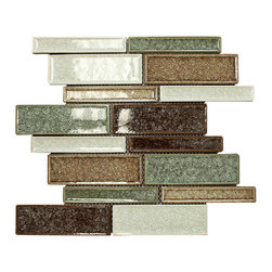 Rose Garden Glossy Crackle Crystal Mosaic Tiles Z Pattern - Home Accessories & Decor