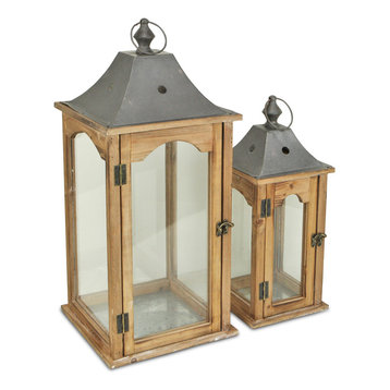 Montpelier Wooden Lanterns, Set of 2