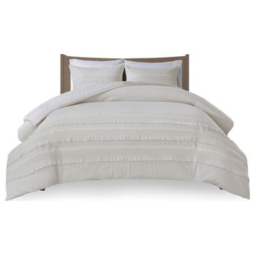 100% Cotton Seersucker With Tassels Comforter Set, MP10-6160