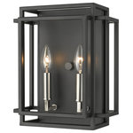 Z-Lite - Z-Lite 454-2S-BK-BN Titania - Two Light Wall Sconce - Bold and dramatic, this two-light wall sconce showTitania Two Light Wa Black/Brushed Nickel *UL Approved: YES Energy Star Qualified: n/a ADA Certified: n/a  *Number of Lights: Lamp: 2-*Wattage:60w Candelabra Base bulb(s) *Bulb Included:No *Bulb Type:Candelabra Base *Finish Type:Black/Brushed Nickel
