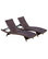 Olivia Outdoor Wicker Chaise Lounge Chairs, Set of 2, Multi Brown