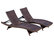 Olivia Outdoor Wicker Chaise Lounge Chairs, Set of 2, Multi Brown