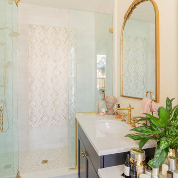 Traditional Master Bathroom with Brass Accents