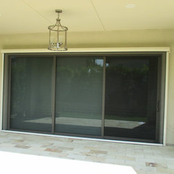 Compacting Sliding Doors Motorized Power Screens - Screen Doors