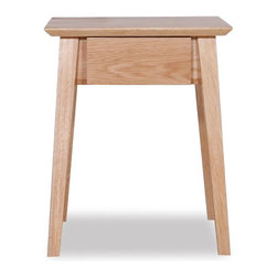 Copenhagen Solid European Oak Side Table w Draw by Bent Design Studio - Side Tables and Accent Tables