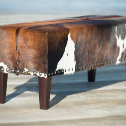 Cowhide Ottomans with Studs - Footstools And Ottomans