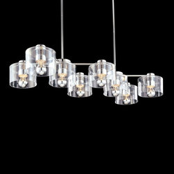 Dazzling 8 Light Pendant Lighting by Sonneman Transparence with Polished Chrome - Lighting