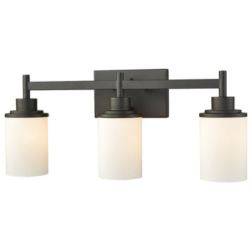 Belmar 3-Light for The Bath, Oil Rubbed Bronze With Opal White Glass