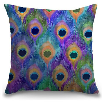 "Peacock Eyes" Outdoor Pillow 20"x20"