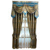 Luxury Window Curtain, Aegean Sea, 54X84, With Valance