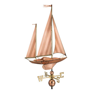 Good Directions Racing Sloop Copper And Brass Table Top Sculpture