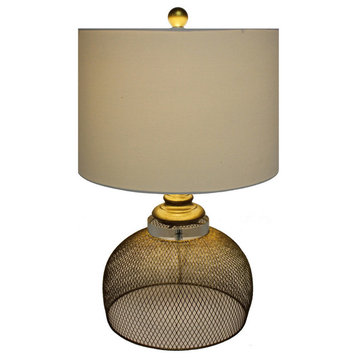 Eugenia Metal Cage Table Lamp, Gold