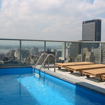 Custom Pool looking over New York City Skyline
