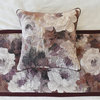 Decorative Purple Jacquard King 90"x18" Bed Runner With 2 Pillow Cover-Wood Rose