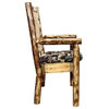 Montana Woodworks Glacier Country 19" Unique Solid Wood Captain's Chair in Brown
