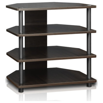 Turn-N-Tube Easy Assembly 4-Tier Petite TV Stand, Espresso