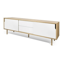Dann Sideboard 201 with Wood Legs in White - Buffets And Sideboards