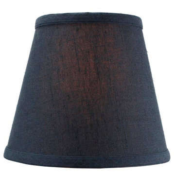 5x8x7 Textured Oatmeal Hard Back Lampshade with White Lining Edison Clip On, Textured Slate Blue