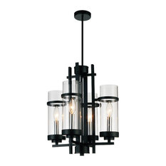 CWI Lighting Sierra 14" 4-light Up Contemporary Metal Mini Pendant in Black