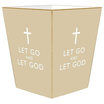 Let Go and Let God Tan Wastepaper Basket
